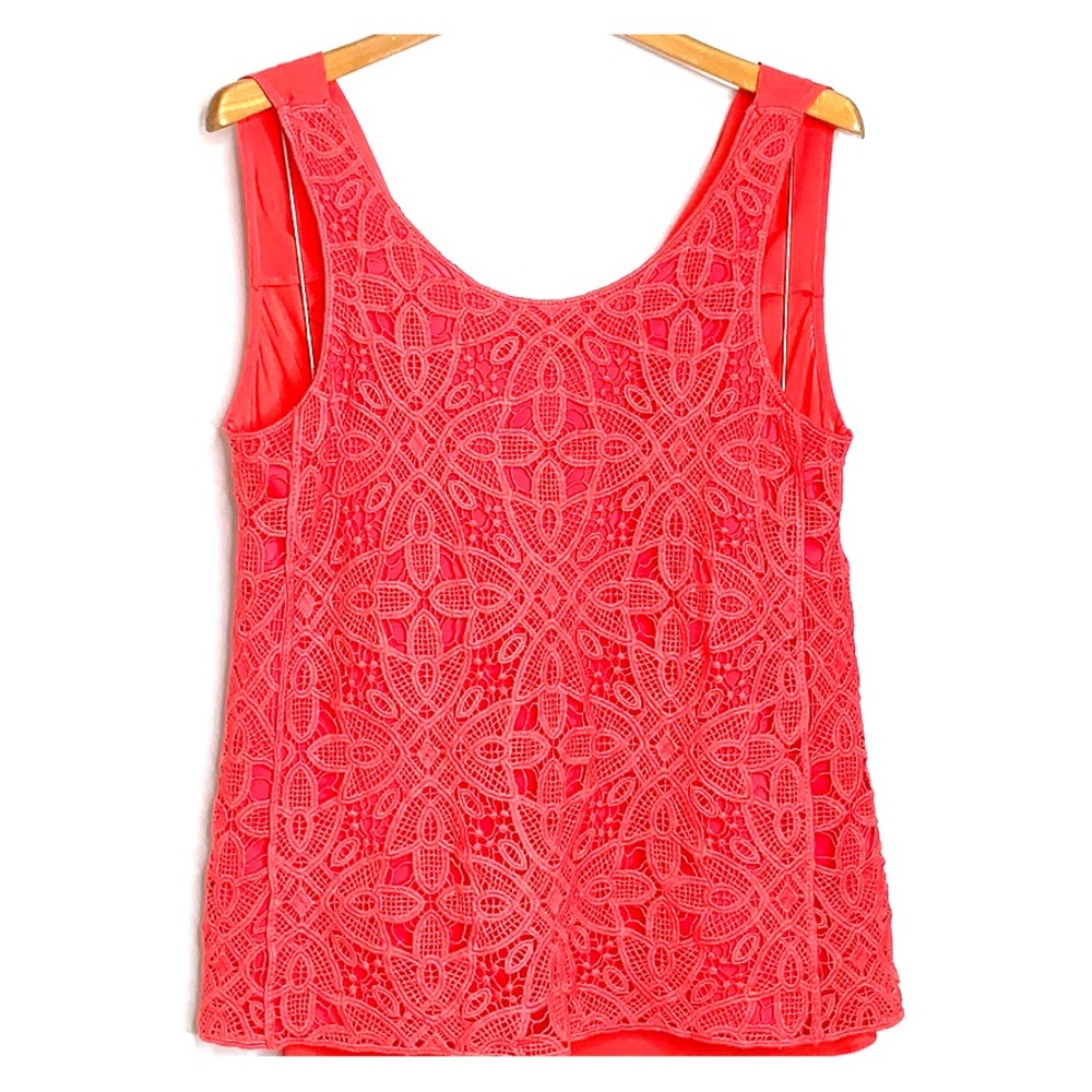 ADDISON • Crochet Sleeveless Coral Blouse Top